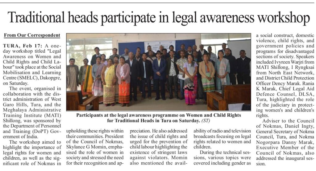 Legal Awareness Workshop, Tura